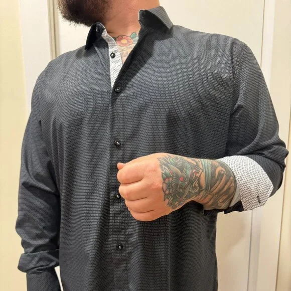 ACTION-friendly, Printed Dress Shirt with classy inner cuffs for a sexy look - Picture 1 of 7